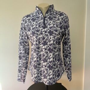 Smith & Quinn Purple Floral 1/4-Zip Golf Pullover Top w/Branding